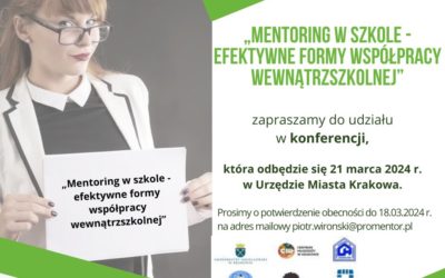 V KONFERENCJA: „Mentoring w szkole – efektywne formy współpracy wewnątrzszkolnej”.